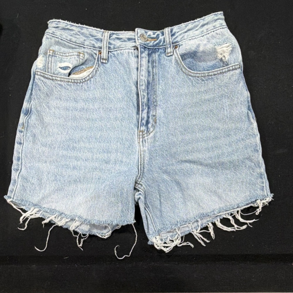 PacSun 90s Boyfriend Short Distressed Denim High Rise Light Blue Size 29